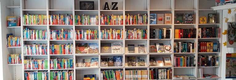 Bild des Bücherregals in der Reiseabteilung.