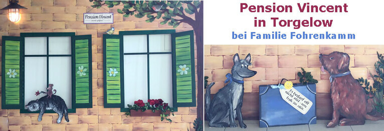 Pension Vincent (keine Monteure) in Torgelow bei Familie Fohrenkamm, Breite Str. 27, Tel.: 03976 202406. Die Ferienwohnung (2 Personen) und das Gartenhaus Seerose (4 Personen) sind mit Dusche, WC, Kühlschrank, Kochgelegenheit, WLAN, Fernseher, 2 Betten ausgestattet. Bahnhofnähe (etwa 1 km).
