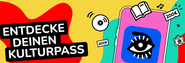 das Logo des Kulturpass mit der Aufforderung mitzumachen