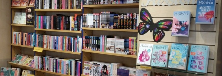 New Adult- und Manga-Regale der Buchhandlung