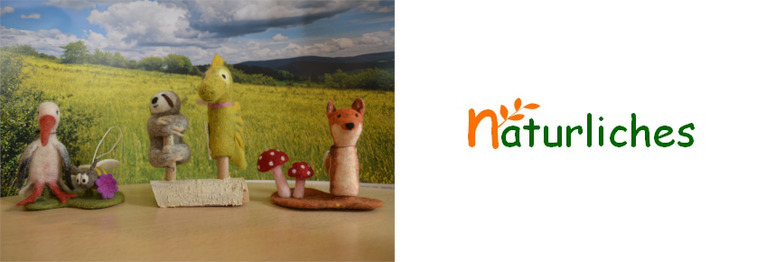 Fingerpuppen und Logo naturliches