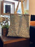 Großer Jutebeutel mit blauem, maurischem Mosaik Design